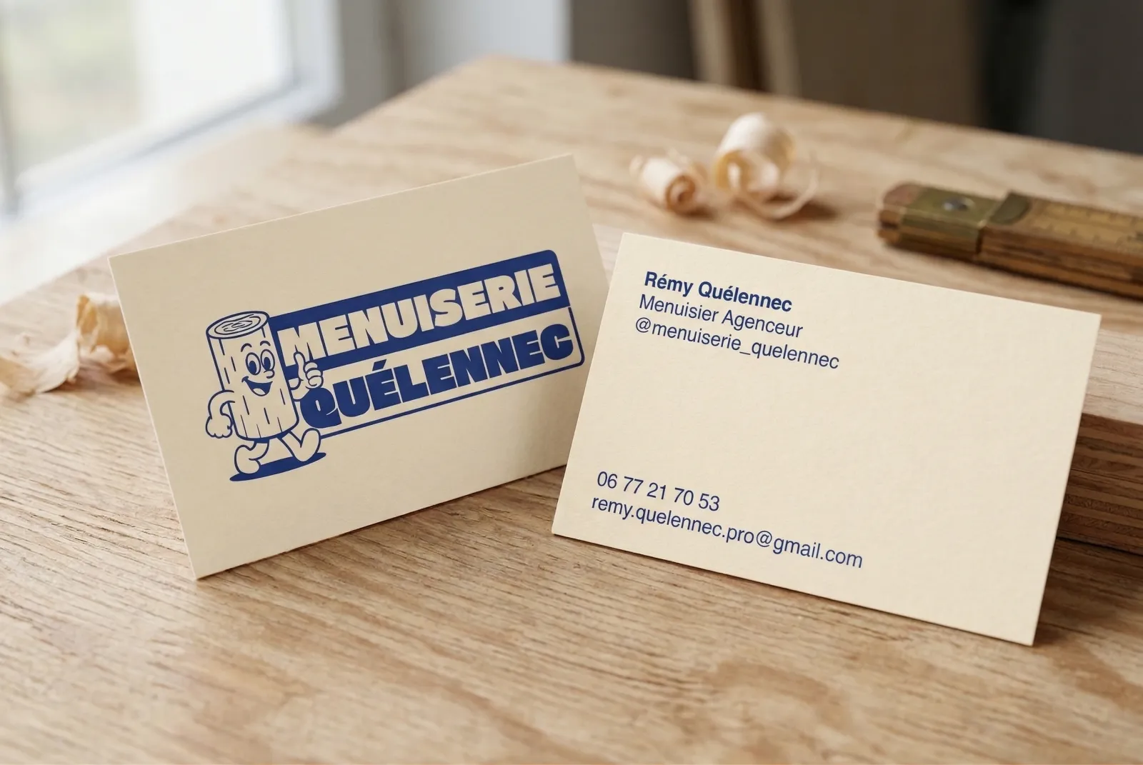 Menuiserie Quélennec - logo et carte de visite