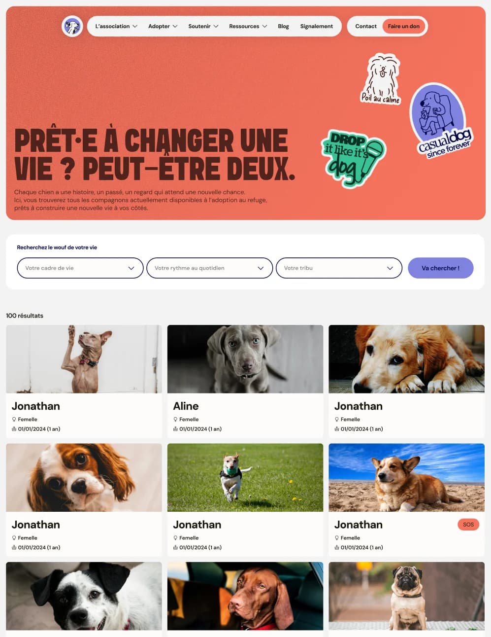 Refuge Canin Solidaire - page Adopter