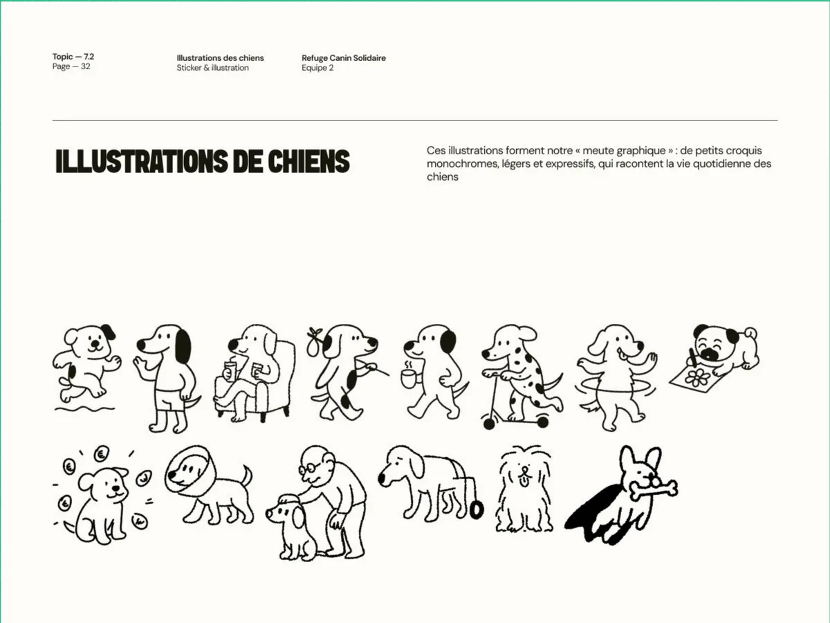 Refuge Canin Solidaire - illustrations de chiens