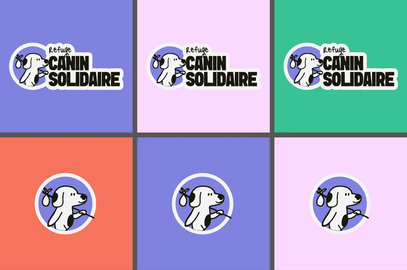 Refuge Canin Solidaire - logo et déclinaisons